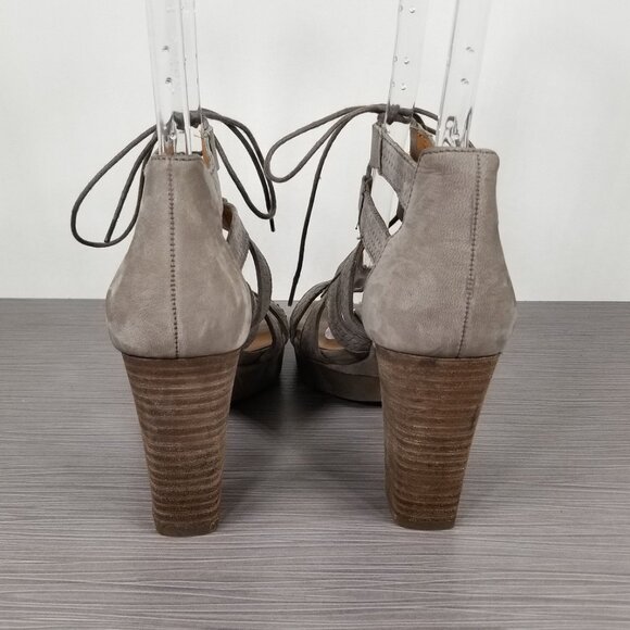 Paul Green Hana Lace-Up Sandal, Earth Gray Leather, Womens Size 8 M - Picture 5 of 12